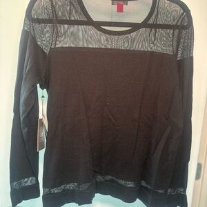 Black Sheer Panel Top